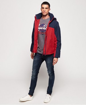 Superdry Arctic Exon Hooded SD-Windcheater Férfi Kabát MélyKék/Piros | SBDVP9863